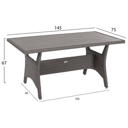ΣΕΤ ΣΑΛΟΝΙ ΓΩΝΙΑ & ΤΡΑΠΕΖΙ CARSON HM6078.01 ΓΚΡΙ ΣΥΝΘ.RATTAN-ΜΑΞΙΛΑΡΙΑ