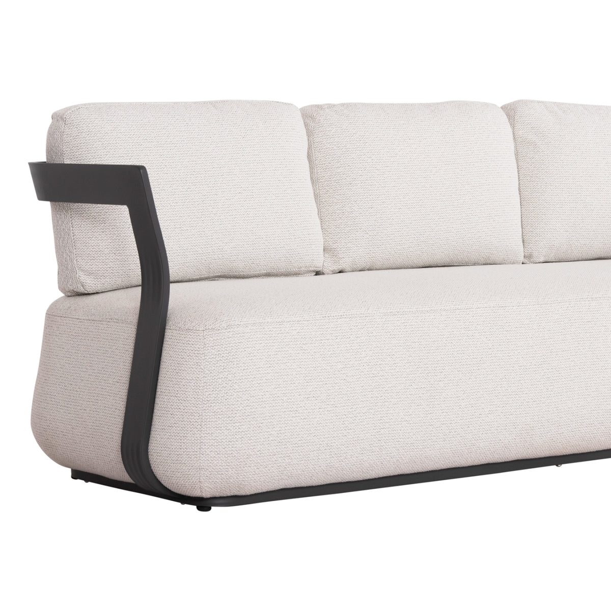 PACIFIC 5-PIECE OUTDOOR LIVING SET DARK GREY ALUMINUM CREAM FABRIC
