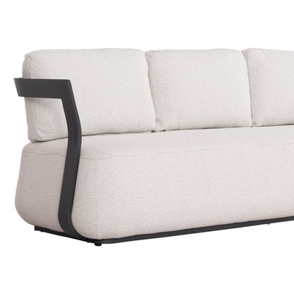 PACIFIC 5-PIECE OUTDOOR LIVING SET DARK GREY ALUMINUM CREAM FABRIC