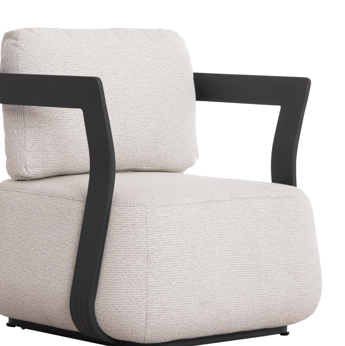 PACIFIC 5-PIECE OUTDOOR LIVING SET DARK GREY ALUMINUM CREAM FABRIC