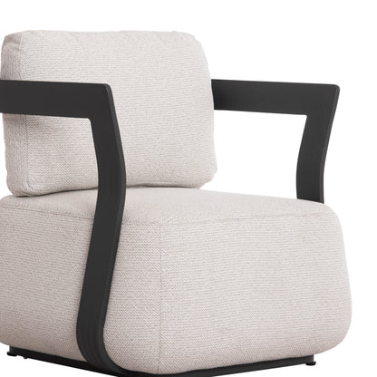 PACIFIC 5-PIECE OUTDOOR LIVING SET DARK GREY ALUMINUM CREAM FABRIC