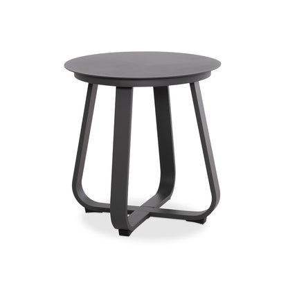 PACIFIC 5-PIECE OUTDOOR LIVING SET DARK GREY ALUMINUM CREAM FABRIC