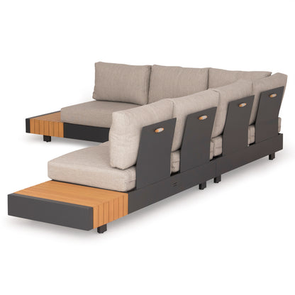4-PIECE OUTDOOR LOUNGE SET ADHARA ALUMINUM OLEFIN FABRIC SINTERED STONE