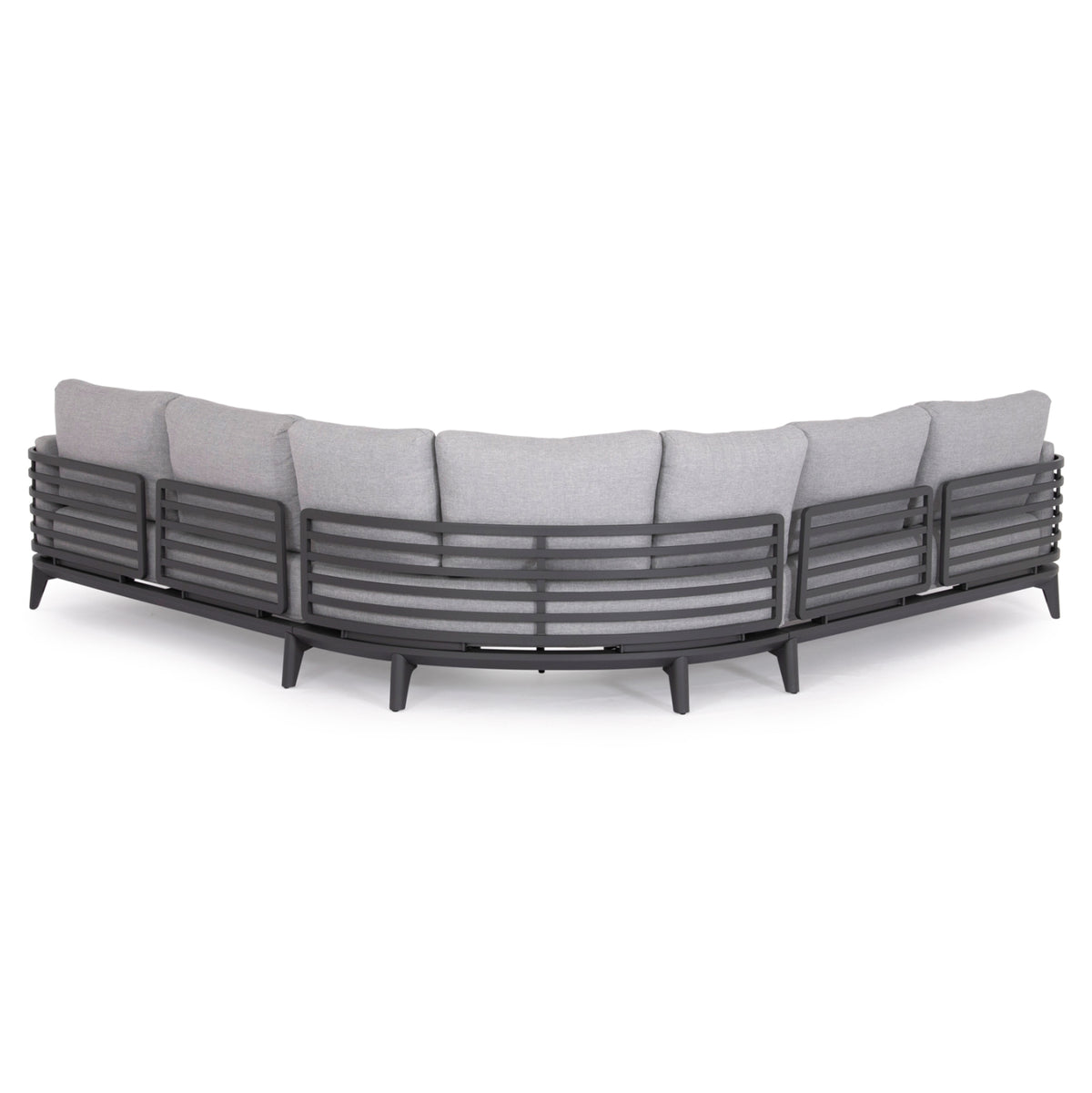 ORION 4-PIECE OUTDOOR CORNER LOUNGE SET, DARK GREY ALUMINUM & OLEFIN