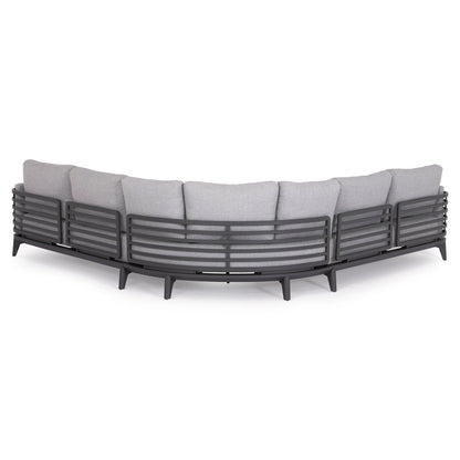 ORION 4-PIECE OUTDOOR CORNER LOUNGE SET, DARK GREY ALUMINUM & OLEFIN