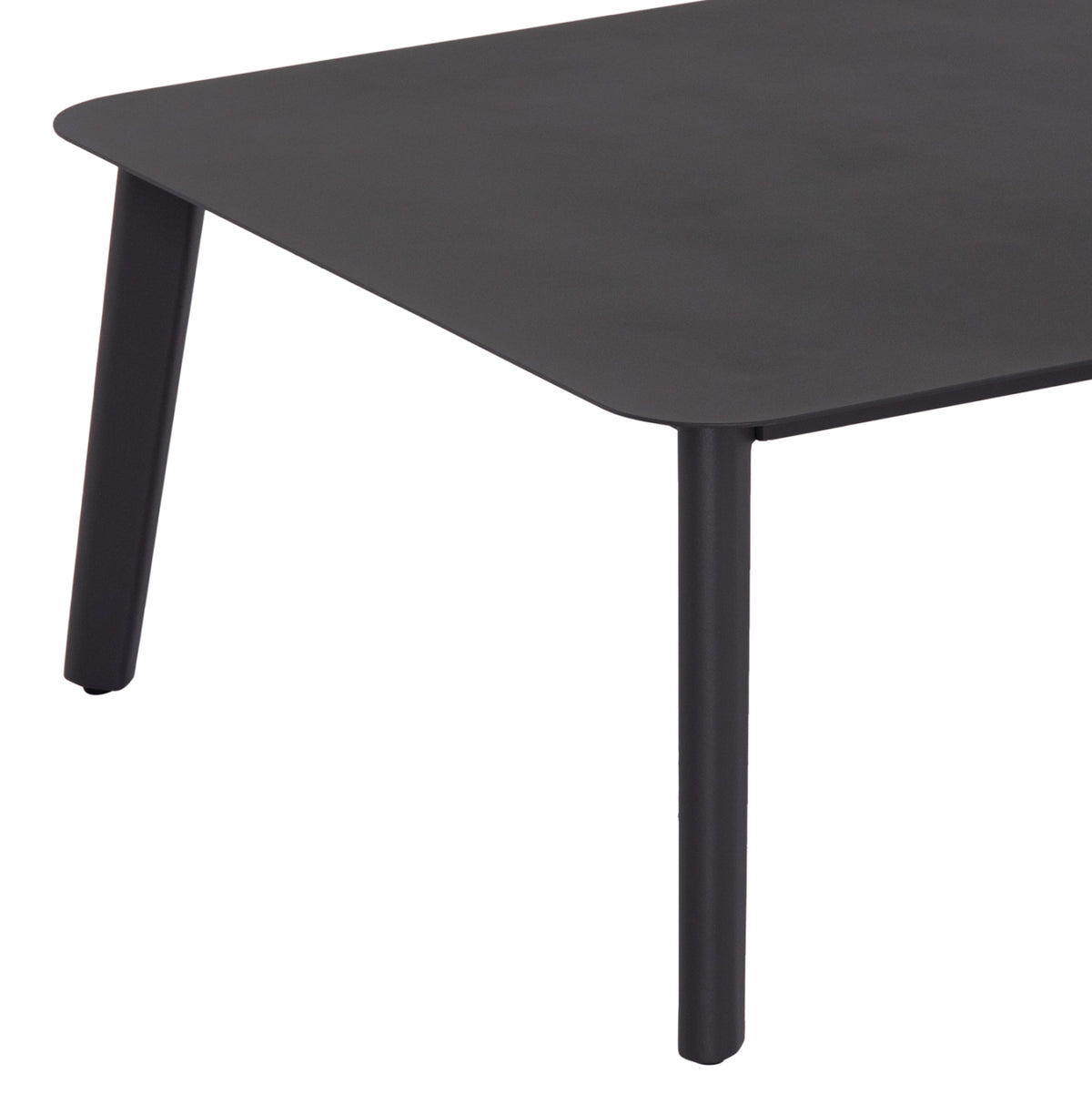 ORION 4-PIECE OUTDOOR CORNER LOUNGE SET, DARK GREY ALUMINUM & OLEFIN