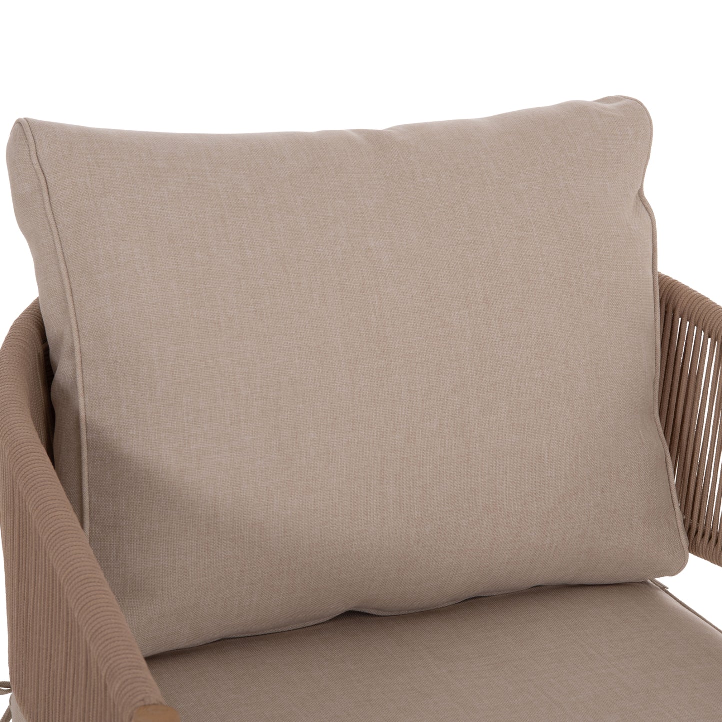 OUTDOOR LOUNGE SET 4 PCS KANU ACACIA WOOD METAL ROPE BEIGE