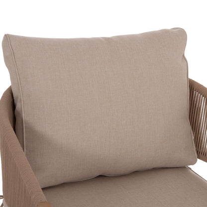 OUTDOOR LOUNGE SET 4 PCS KANU ACACIA WOOD METAL ROPE BEIGE