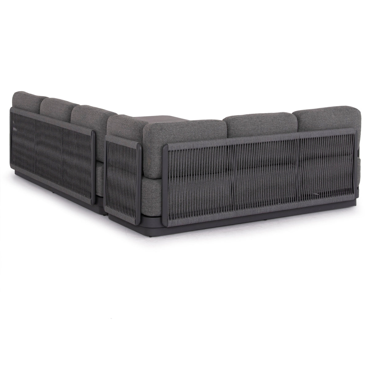 ELYSIA 3-PIECE CORNER SOFA SET DARK GREY ALUMINUM P.E. ROPE FABRIC