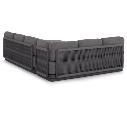 ELYSIA 3-PIECE CORNER SOFA SET DARK GREY ALUMINUM P.E. ROPE FABRIC