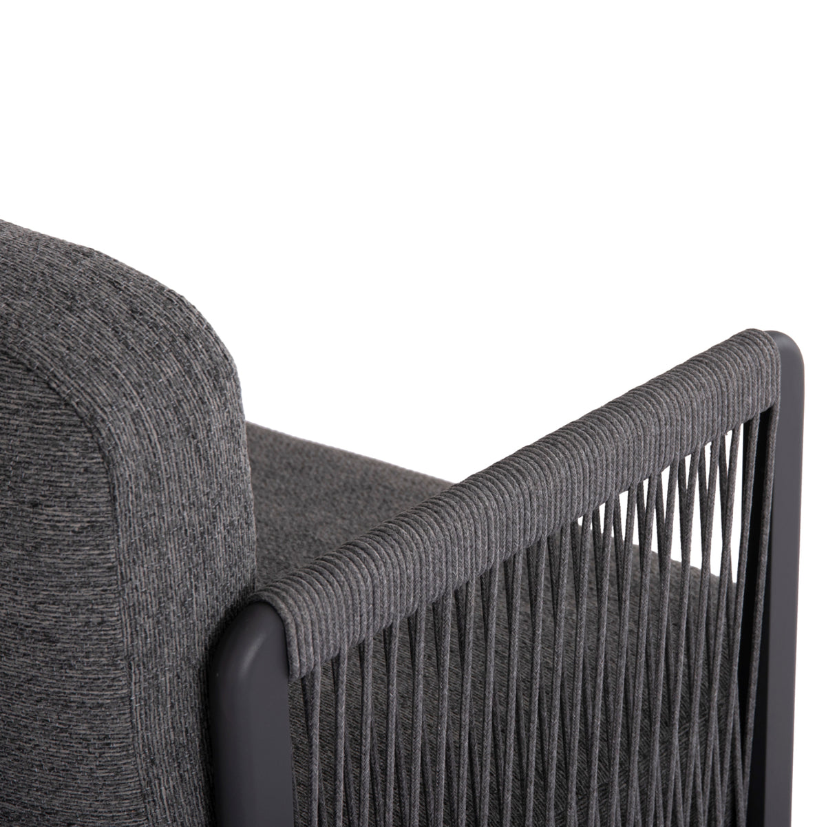 ELYSIA 3-PIECE CORNER SOFA SET DARK GREY ALUMINUM P.E. ROPE FABRIC