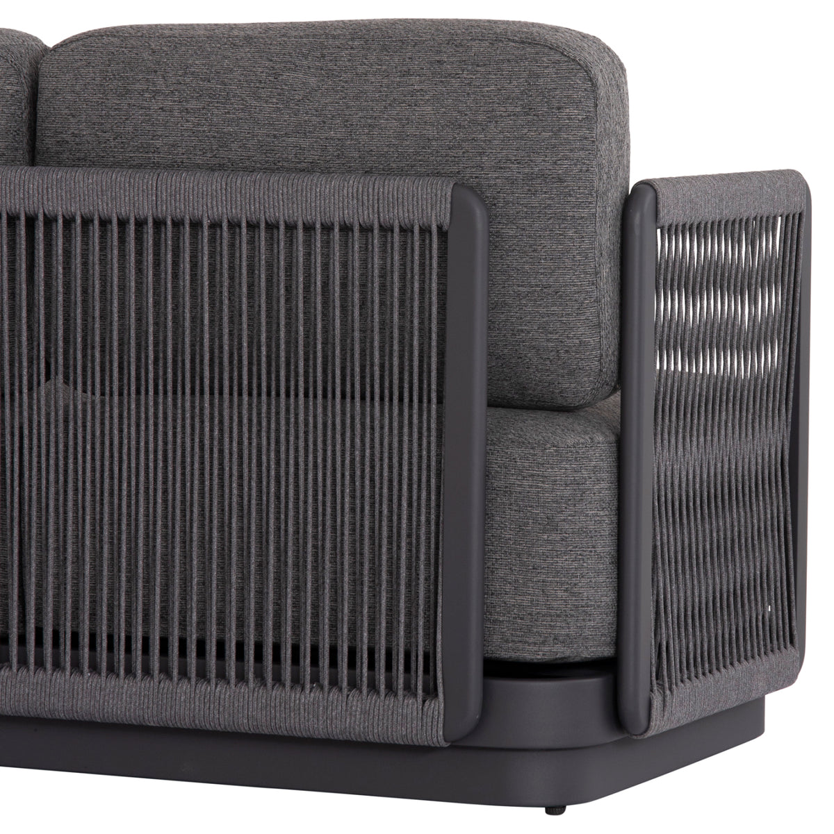 ELYSIA 3-PIECE CORNER SOFA SET DARK GREY ALUMINUM P.E. ROPE FABRIC