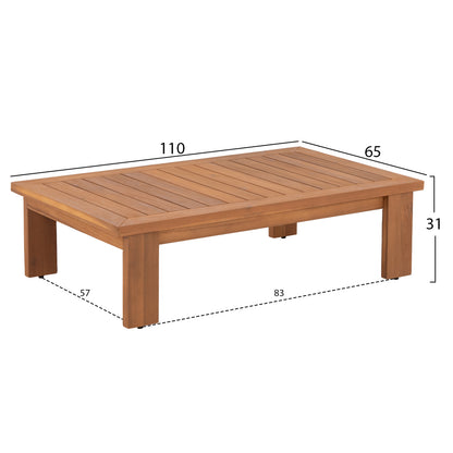 LOUNGE SET 4 PCS MIREX ACACIA WOOD POLYESTER CUSHIONS ECRU