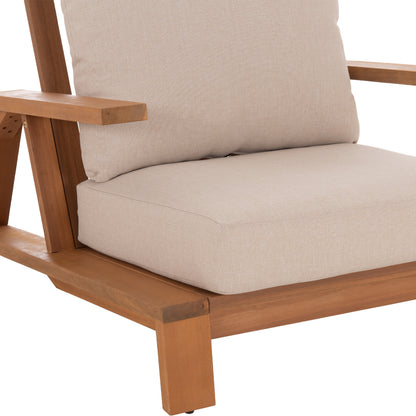 LOUNGE SET 4 PCS MIREX ACACIA WOOD POLYESTER CUSHIONS ECRU
