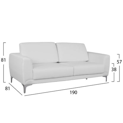 2PC KENZIE LIVING ROOM SET WITH WHITE PU