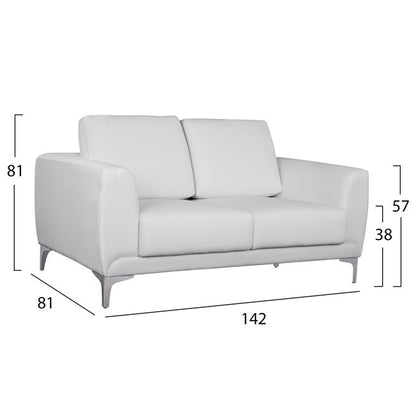 2PC KENZIE LIVING ROOM SET WITH WHITE PU
