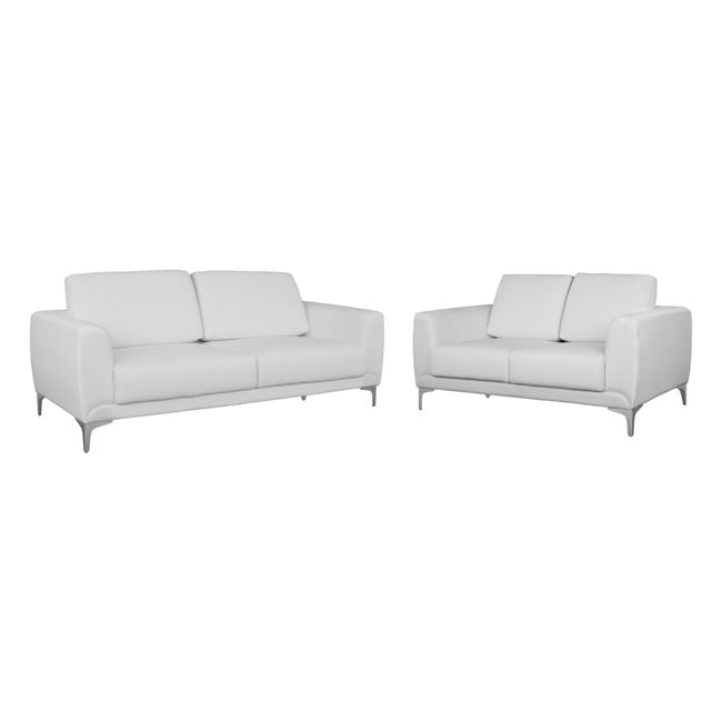 2PC KENZIE LIVING ROOM SET WITH WHITE PU
