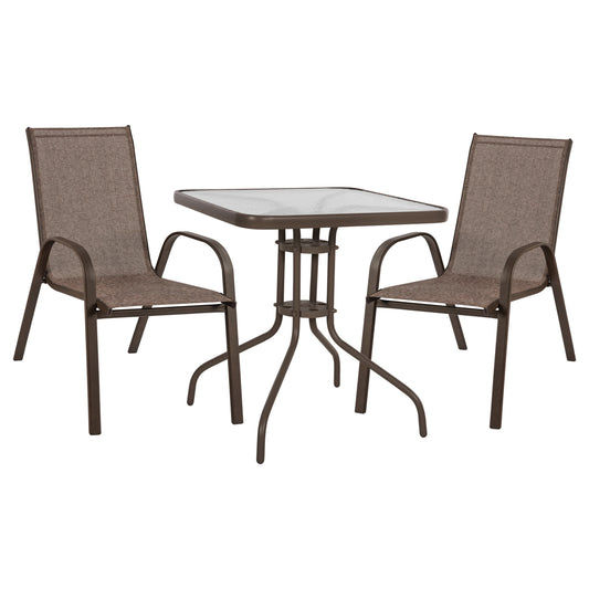 3 PC DINING SET CHAIRS AND TABLE 70x70cm