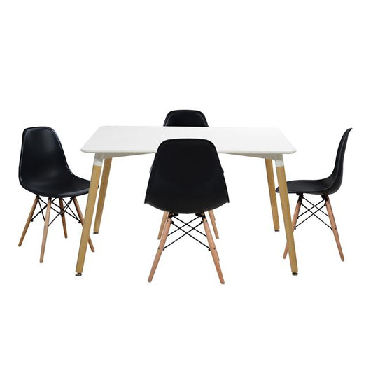 DINING SET 5 PCS TABLE MINIMAL 120x80x73 TWIST BLACK