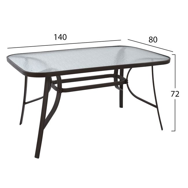 ΣΕΤ ΤΡΑΠΕΖΑΡΙΑ 5 ΤΜΧ 140x80εκ & 4 ΠΟΛΥΘΡΟΝΕΣ BAMBOO LOOK ΚΑΦΕ