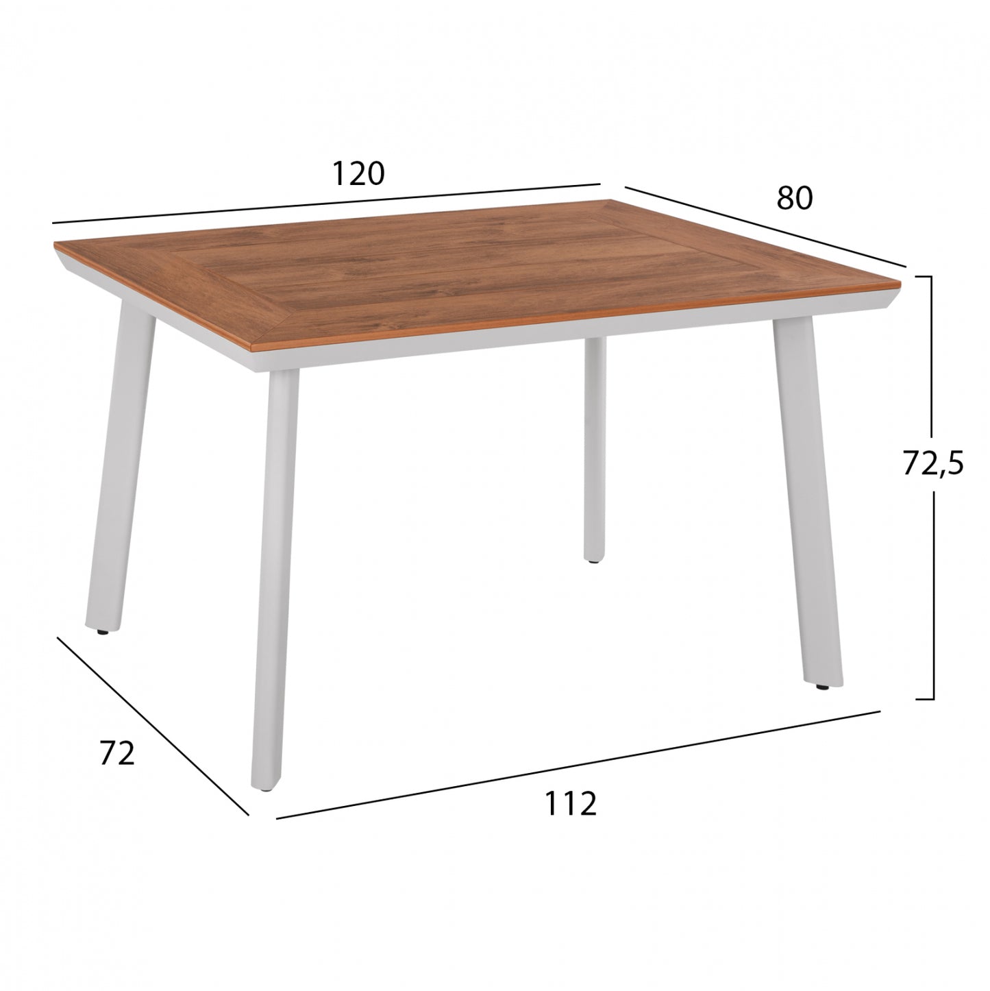 ΣΕΤ ΤΡΑΠΕΖΑΡΙΑ 5 ΤΜΧ ΜΕ ΤΡΑΠΕΖΙ POLYWOOD 120x80εκ & ΠΟΛΥΘΡΟΝΕΣ ΛΕΥΚΕΣ