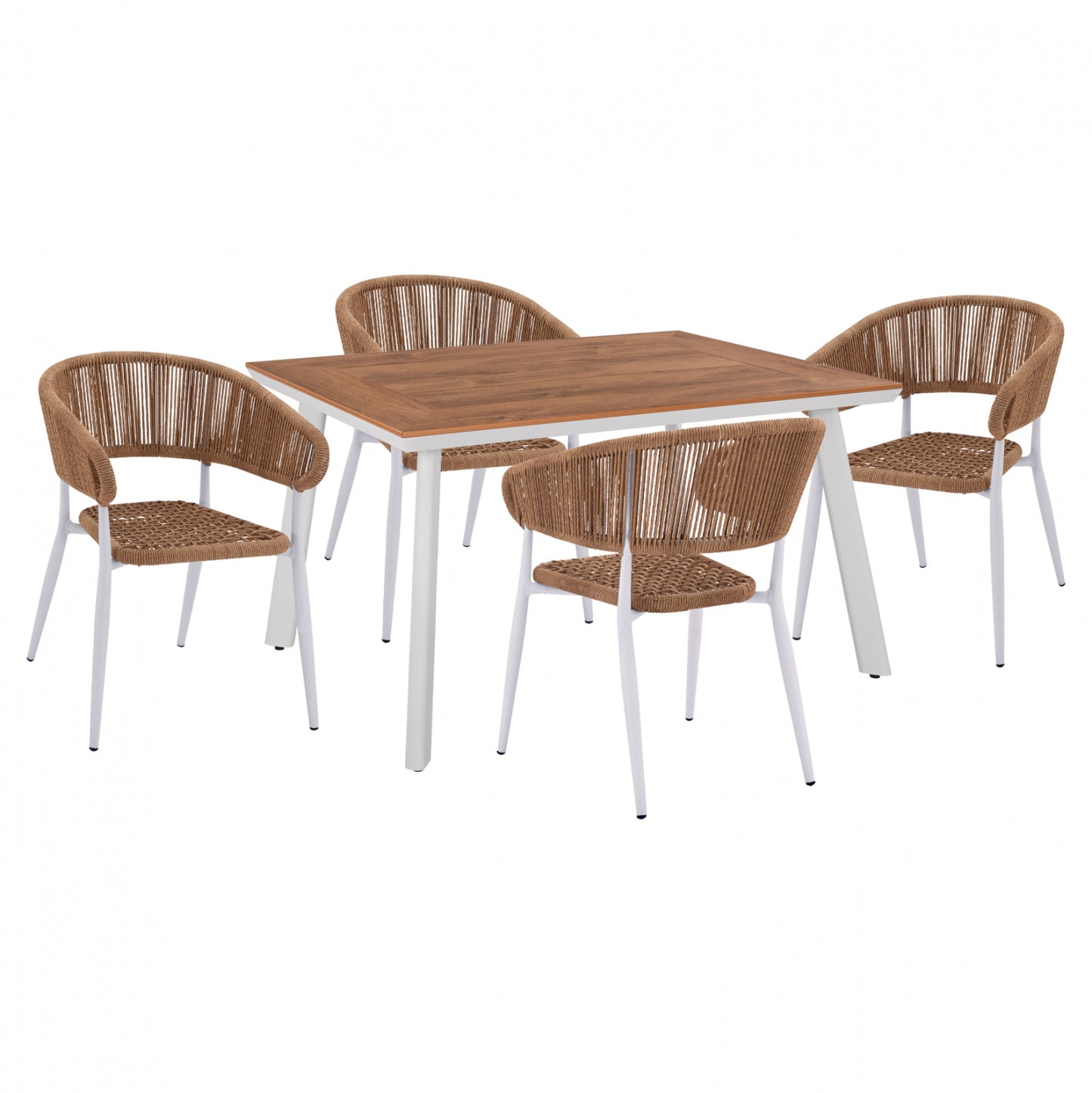 ΣΕΤ ΤΡΑΠΕΖΑΡΙΑ 5 ΤΜΧ ΜΕ ΤΡΑΠΕΖΙ POLYWOOD 120x80εκ & ΠΟΛΥΘΡΟΝΕΣ ΛΕΥΚΕΣ
