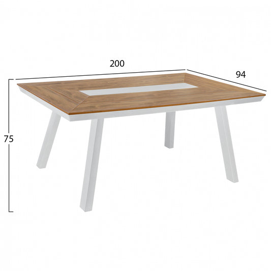 ΣΕΤ ΤΡΑΠΕΖΑΡΙΑ 7 ΤΜΧ ΜΕ ΤΡΑΠΕΖΙ POLYWOOD 200x94εκ & ΠΟΛΥΘΡΟΝΕΣ ΛΕΥΚΕΣ