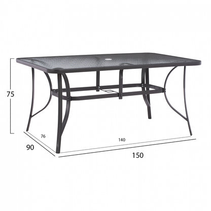 ΣΕΤ ΤΡΑΠΕΖΑΡΙΑ 7 ΤΜΧ ΤΡΑΠΕΖΙ BRUNO 150x90εκ ΜΕ ΠΟΛΥΘΡΟΝΕΣ ENDIKA ΓΚΡΙ