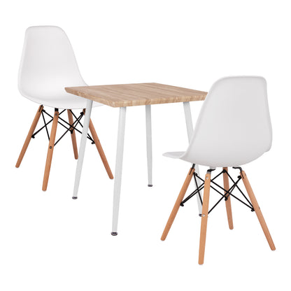 3 PC DINING SET PALOMA SQUARE TABLE & 2 CHAIRS IN WHITE