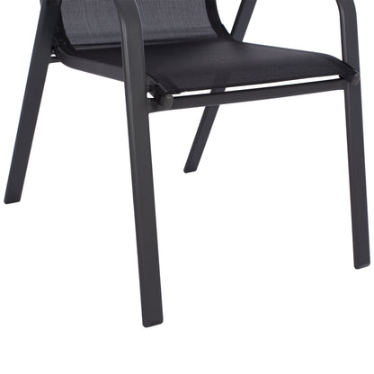 3-PIECE DINING SET LEON METAL CHAIRS & TABLE Φ60cm BLACK