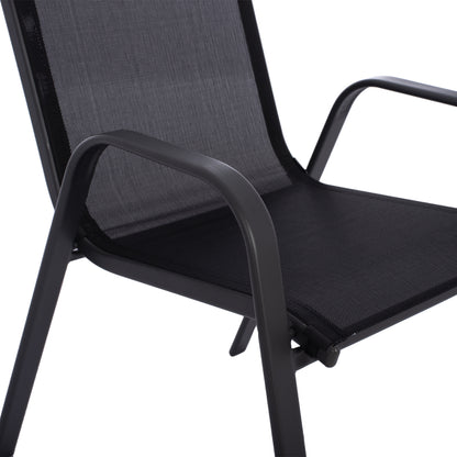 3-PIECE DINING SET LEON METAL CHAIRS & TABLE Φ60cm BLACK