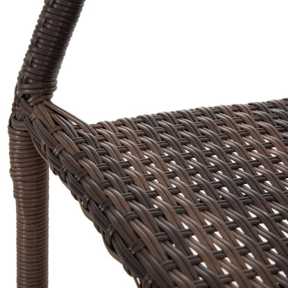 ADAM 5PC OUTDOOR DINING SET METAL & WICKER IN BROWN
