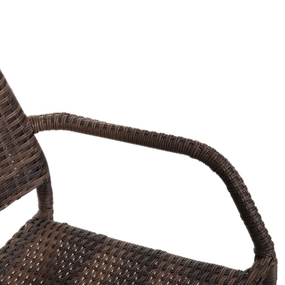 ADAM 5PC OUTDOOR DINING SET METAL & WICKER IN BROWN