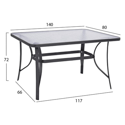 5-PIECE OUTDOOR DINING SET BRUNO METAL & WICKER IN GREY