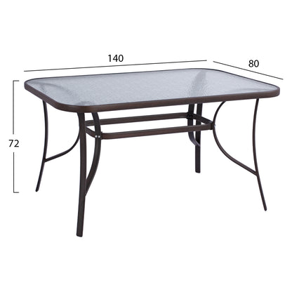 5 PC OUTDOOR DINING SET BRUNO METAL & WICKER IN BROWN