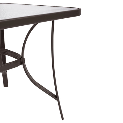 5 PC OUTDOOR DINING SET BRUNO METAL & WICKER IN BROWN