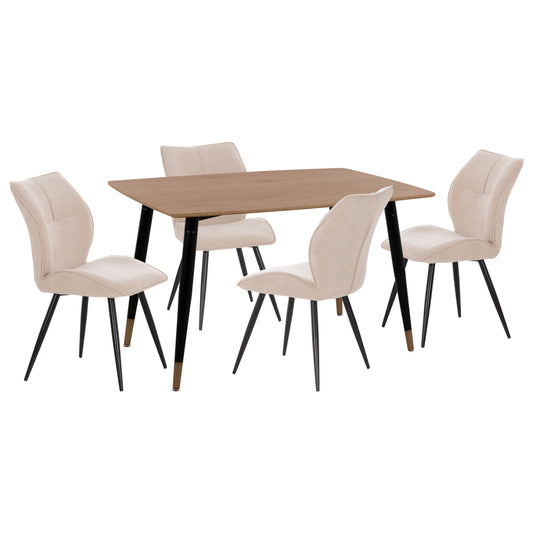 ΣΕΤ ΤΡΑΠΕΖΑΡΙΑΣ 5 ΤΜΧ GAFF MDF TOP ΦΥΣΙΚΟ ΥΦΑΣΜΑ ΜΠΕΖ & ΜΕΤΑΛΛΟ ΜΑΥΡΟ