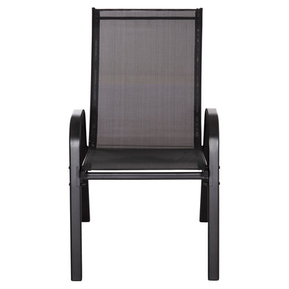 5-PIECE DINING SET BRUNO METAL & TEXTILENE BLACK