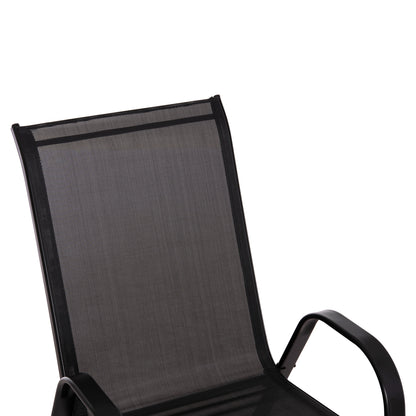 5-PIECE DINING SET BRUNO METAL & TEXTILENE BLACK