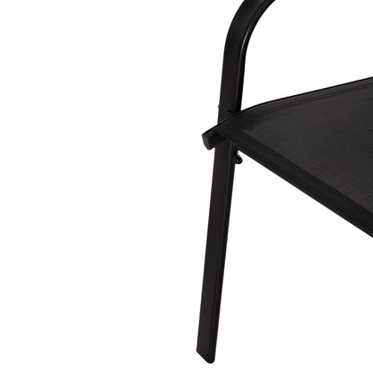 5-PIECE DINING SET BRUNO METAL & TEXTILENE BLACK