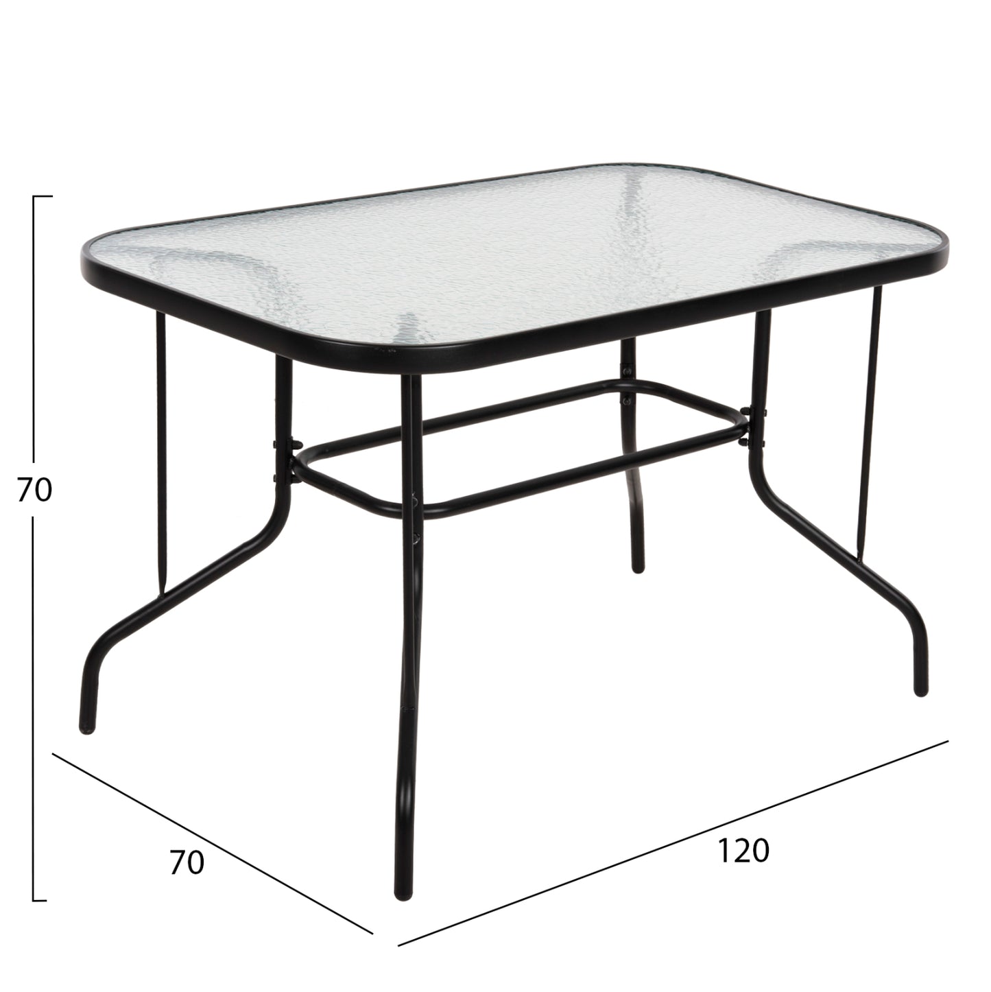 5 PCS DINING SET ADAM TABLE 120x70cm & 4 ARMCHAIRS BLACK