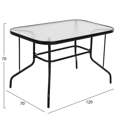 5 PCS DINING SET ADAM TABLE 120x70cm & 4 ARMCHAIRS BLACK