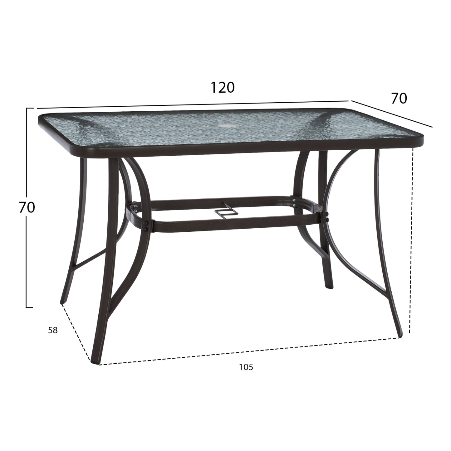 5-PC DINING SET BRAVO TABLE & 4 CHAIRS 120x70cm BROWN