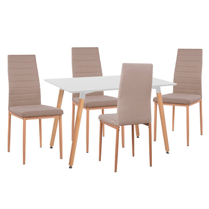 ΣΕΤ ΤΡΑΠΕΖΑΡΙΑΣ 5 ΤΜΧ MINIMAL ΛΕΥΚΟ MDF ΜΠΕΖ ΥΦΑΣΜΑ