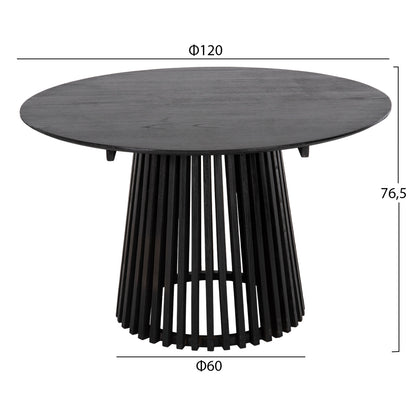 ΣΕΤ ΤΡΑΠΕΖΑΡΙΑΣ 5ΤΜΧ OSLO HM21075.01 ΣΤΡΟΓΓΥΛΟ ΤΡΑΠΕΖΙ Φ120εκ. & 4 ΚΑΡΕΚΛΕΣ-ΜΑΥΡΟ