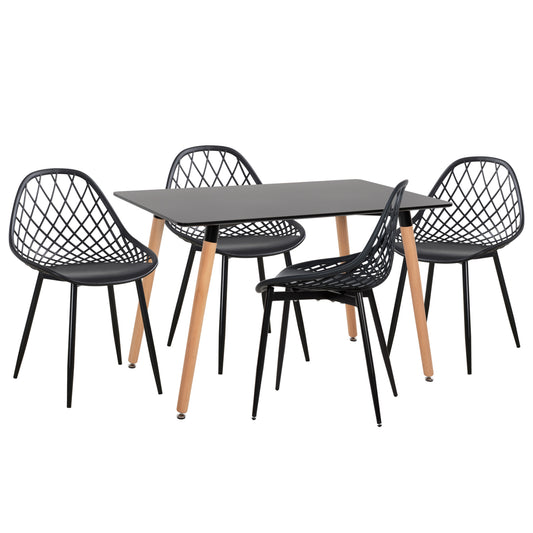ΣΕΤ ΤΡΑΠΕΖΑΡΙΑΣ 5 ΤΜΧ LIO MDF TOP & ΠΟΛΥΠΡΟΠΥΛΕΝΙΟ ΣΕ ΜΑΥΡΟ