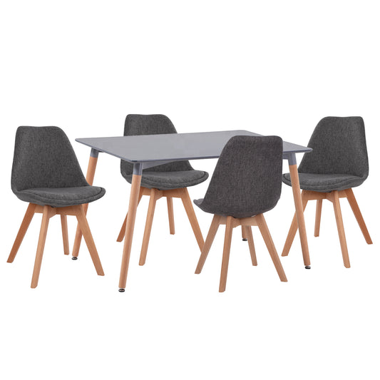 ΣΕΤ ΤΡΑΠΕΖΑΡΙΑΣ 5 ΤΜΧ VEGAS MDF TOP ΣΕ ΓΚΡΙ ΥΦΑΣΜΑ ΣΕ ΓΚΡΙ