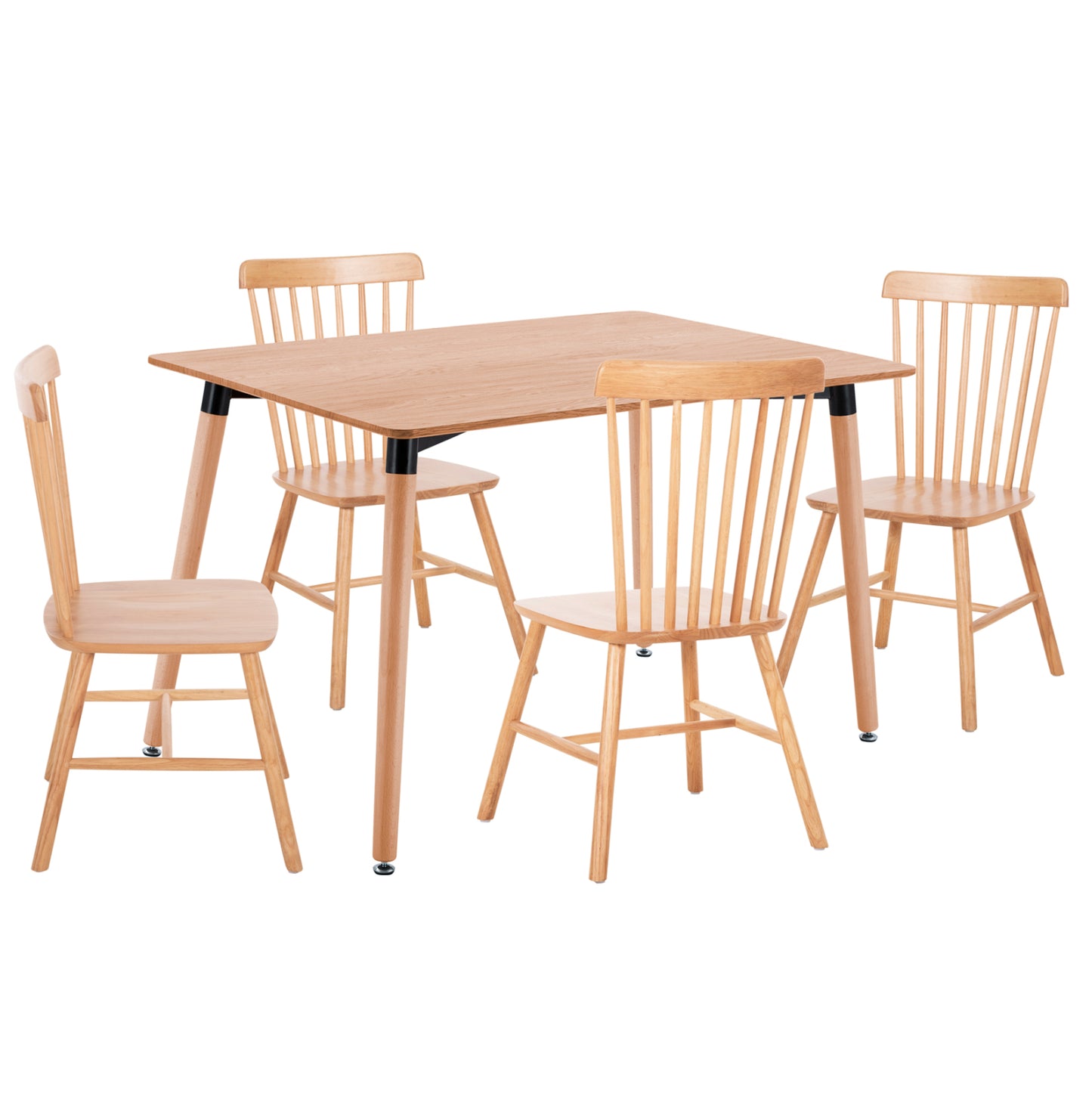 ΣΕΤ ΤΡΑΠΕΖΑΡΙΑΣ 5 ΤΜΧ LUCIEN MDF TOP & ΞΥΛΟ ΟΞΙΑΣ ΣΕ ΦΥΣΙΚΟ ΧΡΩΜΑ