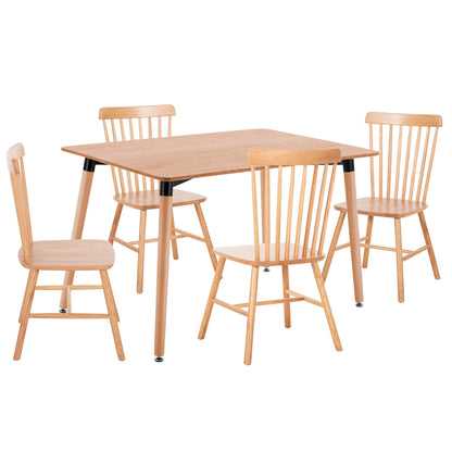 ΣΕΤ ΤΡΑΠΕΖΑΡΙΑΣ 5 ΤΜΧ LUCIEN MDF TOP & ΞΥΛΟ ΟΞΙΑΣ ΣΕ ΦΥΣΙΚΟ ΧΡΩΜΑ