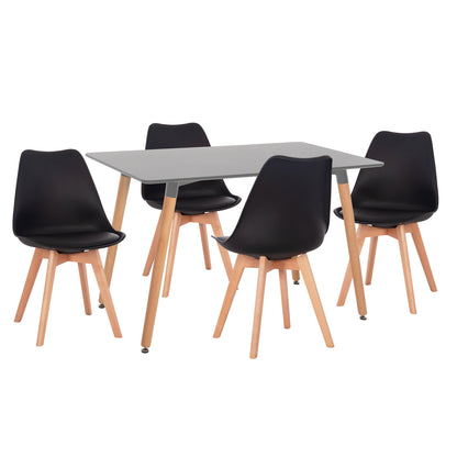 ΣΕΤ ΤΡΑΠΕΖΑΡΙΑΣ 5 ΤΜΧ VEGAS MDF TOP ΣΕ ΑΝΟΙΧΤΟ ΓΚΡΙ ΠΟΔΙΑ ΟΞΙΑΣ